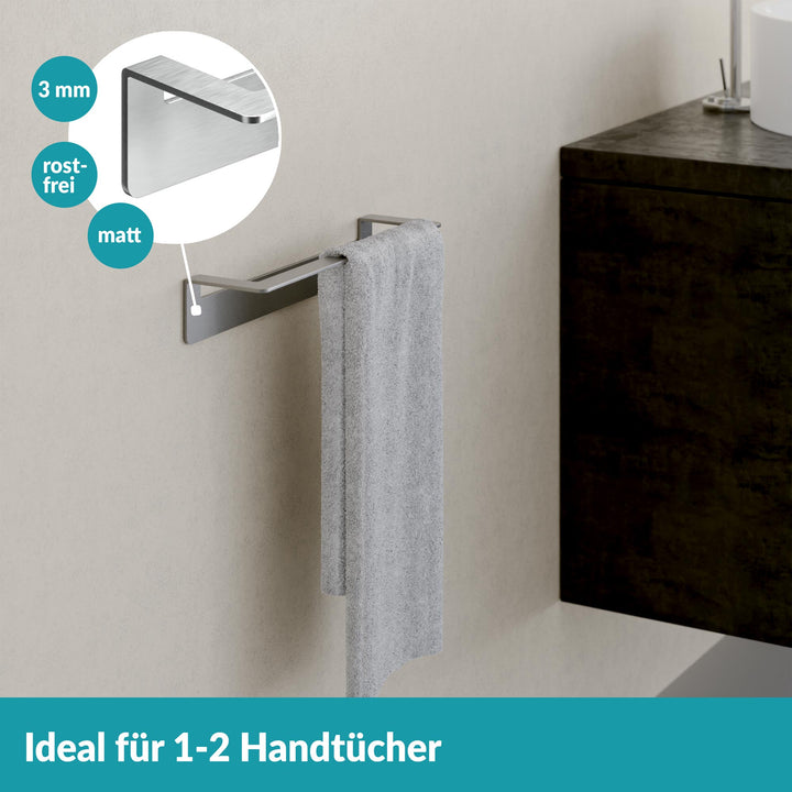 Bidet Handtuchhalter Silber - Edelstahl - 30 cm - ohne Bohren