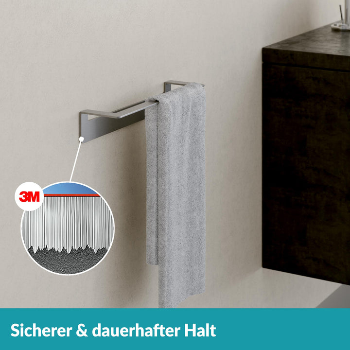 Bidet Handtuchhalter Silber - Edelstahl - 30 cm - ohne Bohren