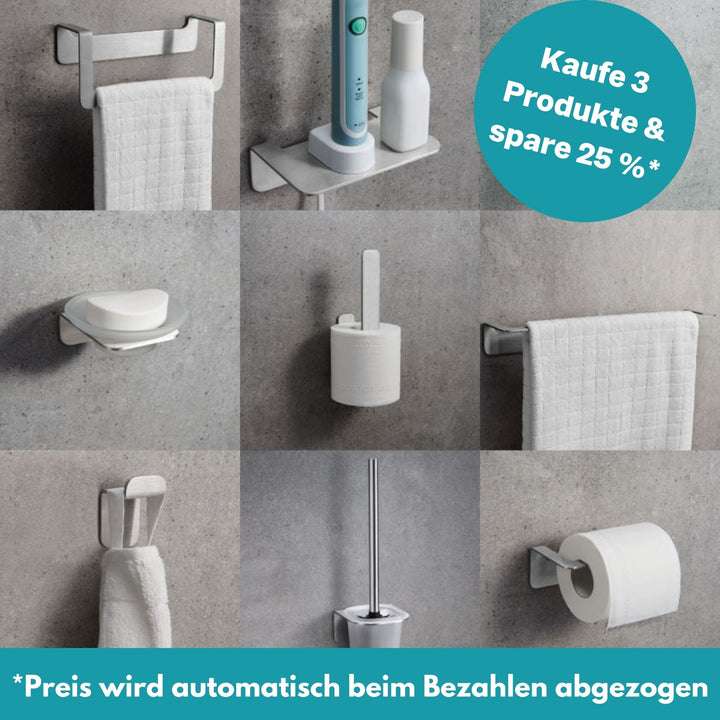 Toilettenbürstenhalter schwarz ohne Bohren - mit Toilettenbürste